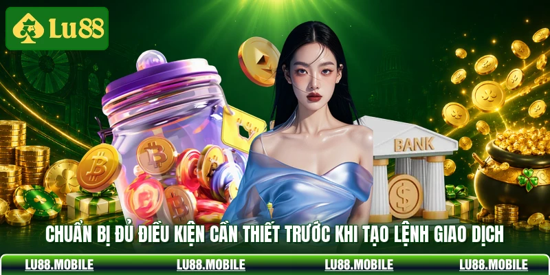 Chuẩn bị đủ điều kiện cần thiết trước khi tạo lệnh giao dịch